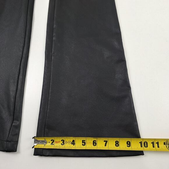 Spanx Pants Womens Small Black Flare Faux Leather‎ Pull On High Rise Stretch - Picture 8 of 13